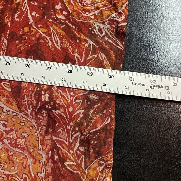 Soft Surroundings Top Plus 2X Cheyla Tunic Red Paisley Crinkle Chiffon Button Up - Picture 12 of 12
